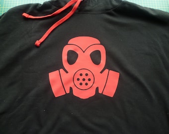 Cyberpunk Gas Mask Hoodie, Cyberpunk Hoodie, Dieselpunk Post Apocalypse Fallout Hoody Sweater, Face Mask, XS - 5XL