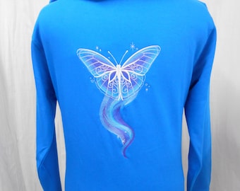 Cosmic Butterfly Zip Up Hoodie, Embroidered Hoodie, Heavy Hoodie S - 5XL