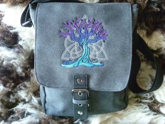 Borsa albero della vita, borsa tablet Tree of LIfe, custodia per iPad Tree  of Life, tela lavata vintage, borsa a tracolla imbottita, borsa in tela di  cotone -  Italia