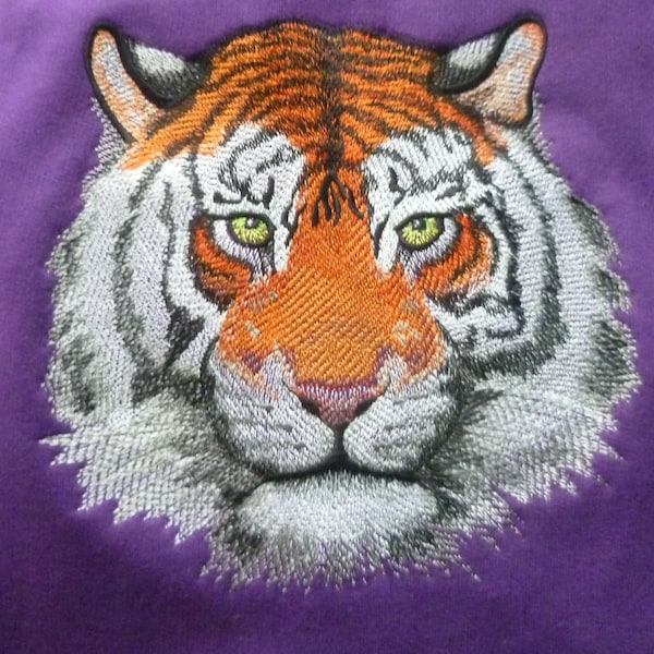 Beautiful Tiger Hoodie, PREMIUM Embroidered hoodie, Embroidered Tiger, Pullover Tiger Hoodie, Big Cat Hoodie, XS - 4XL