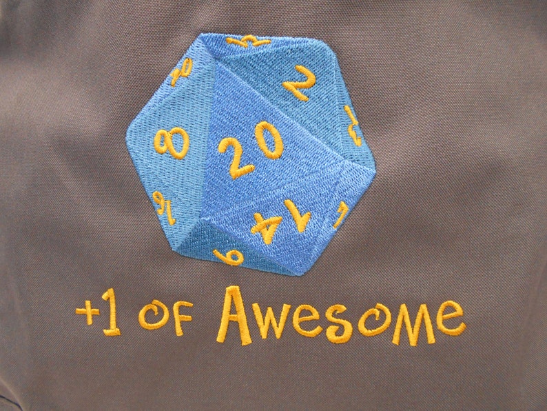 D20 Gamer Roll-Top Rucksack, dungeons and dragons Backpack image 2