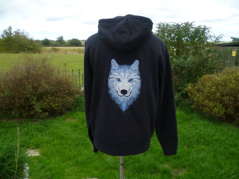 Wolf Hoodie Wolf Zoodie Winter Wolf Embroidered Wolf Etsy UK