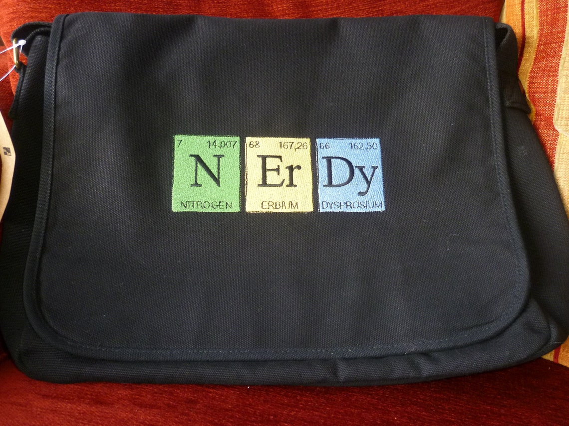 Nerd Bag Nerdy Canvas Messenger Bag Geek Bag Scientist Bag Etsy