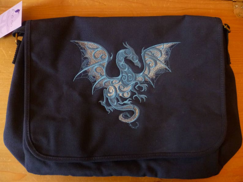 Smoky Dragon Bag Embroidered Dragon Bag Dragon Canvas Bag Etsy