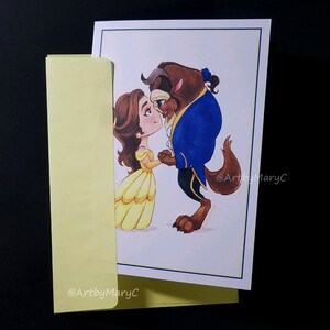 Beauty and the Beast Greeting Card Valentine Anniversary - Etsy