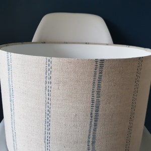 Handmade Denim Blue Stripe Lampshade: Modern Country Style