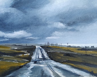 Original Acrylic Painting of The Road to Carloway
