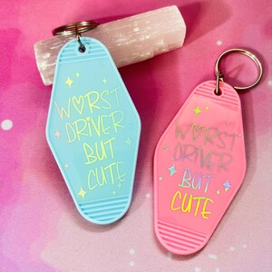 Worst driver but cute keychain - girly keychain - girly accessories - car accessory - purse accessory - keychain -  cute keychain