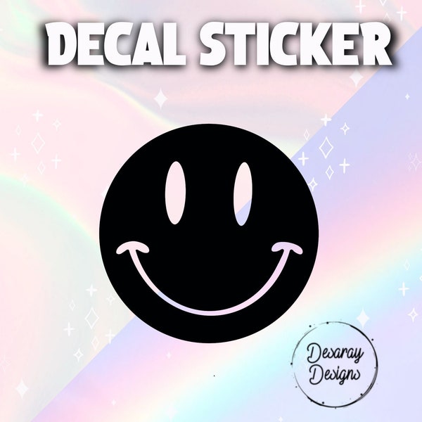 Smiley face decal sticker - car decal - decal sticker - vinyl decal - smiley sticker - car sticker - water bottle decal  - laptop decal