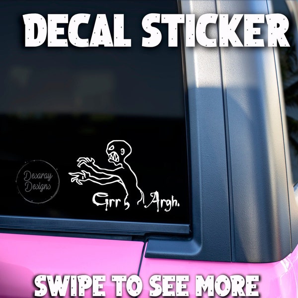 Grr Argh Monster - vampire decal - vinyl decal sticker - car decal sticker - window decal - monster vampire car sticker - vinyl sticker