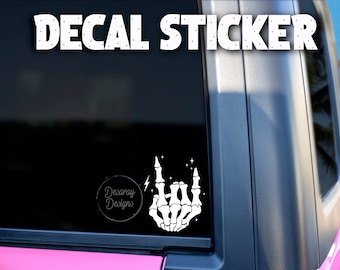 Skeleton rock on decal sticker - rock on decal - vinyl decal sticker - car decal sticker - window decal - sticker - vinyl sticker