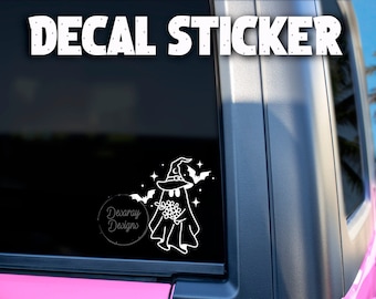 Pegatina de fantasma de bruja - accesorios espeluznantes para el coche - pegatina de vinilo - pegatina para coche - pegatina para ventana - pegatina espeluznante - pegatina para coche