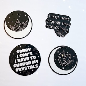 Witchy stickers - stickers - waterproof stickers - crystal stickers - moon crystal sticker - cosmic sticker - water bottle sticker
