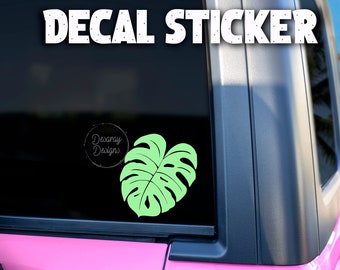 Vinyloverdrukplaatjesticker monsterablad – autoplant, raamdecoratie