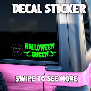 Halloween-koningin sticker sticker - auto sticker - sticker sticker - vinyl sticker - Halloween sticker - spookachtig meisje auto decor-spooky auto sticker