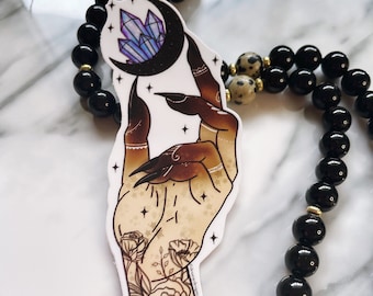 Naklejka wodoodporna „Księżycowa Wiedźma” – naklejka Salem Coven Magic