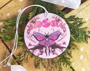 Moth car air freshener - car accessory - rear view mirror hanging decor - aesthetic car accessory charm - car decor - car airfreshenerl