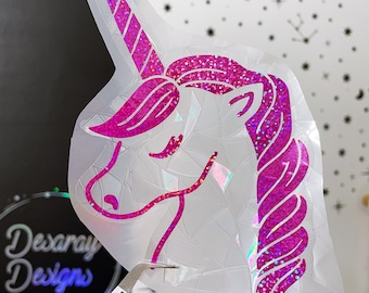 Unicorn Sun Catcher sticker - Rainbow window prism - Save Birds from window - rainbow window film - rainbow decal