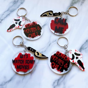 Spooky keychain - horror keychain - spooky vibes - spooky accessories - car accessory - purse accessory - keychain -  horror movies & chill