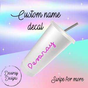 Sticker prénom personnalisé - stickers prénom imperméables - stickers prénom - sticker bouteille d'eau - sticker nom personnalisé pour gobelets