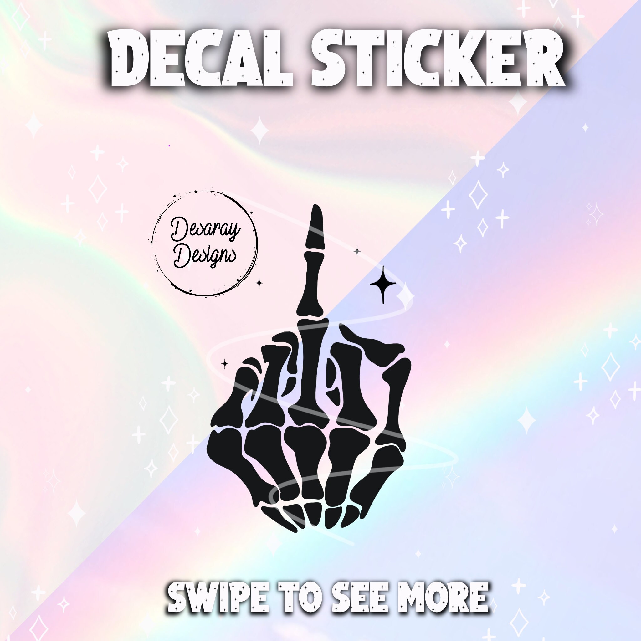 Skeleton Middle Finger Sticker Skeleton Middle Finger Decal Sticker - F You Decal - Vinyl Decal ...
