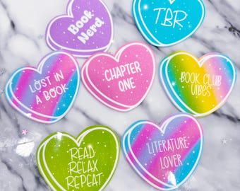 Mini book lover stickers - tbr sticker -  book nerd sticker - kindle sticker - book stickers - book club vibes sticker - reading sticker -