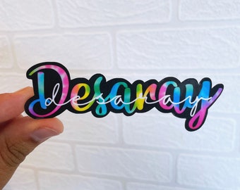 Tie dye name stickers - stickers - waterproof stickers - tie dye stickers - water bottle sticker - laptop sticker - name sticker
