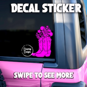 Floral Cowgirl boot decal sticker - cowboy boot decal - vinyl decal sticker - car decal sticker - window decal - sticker - vinyl sticker -