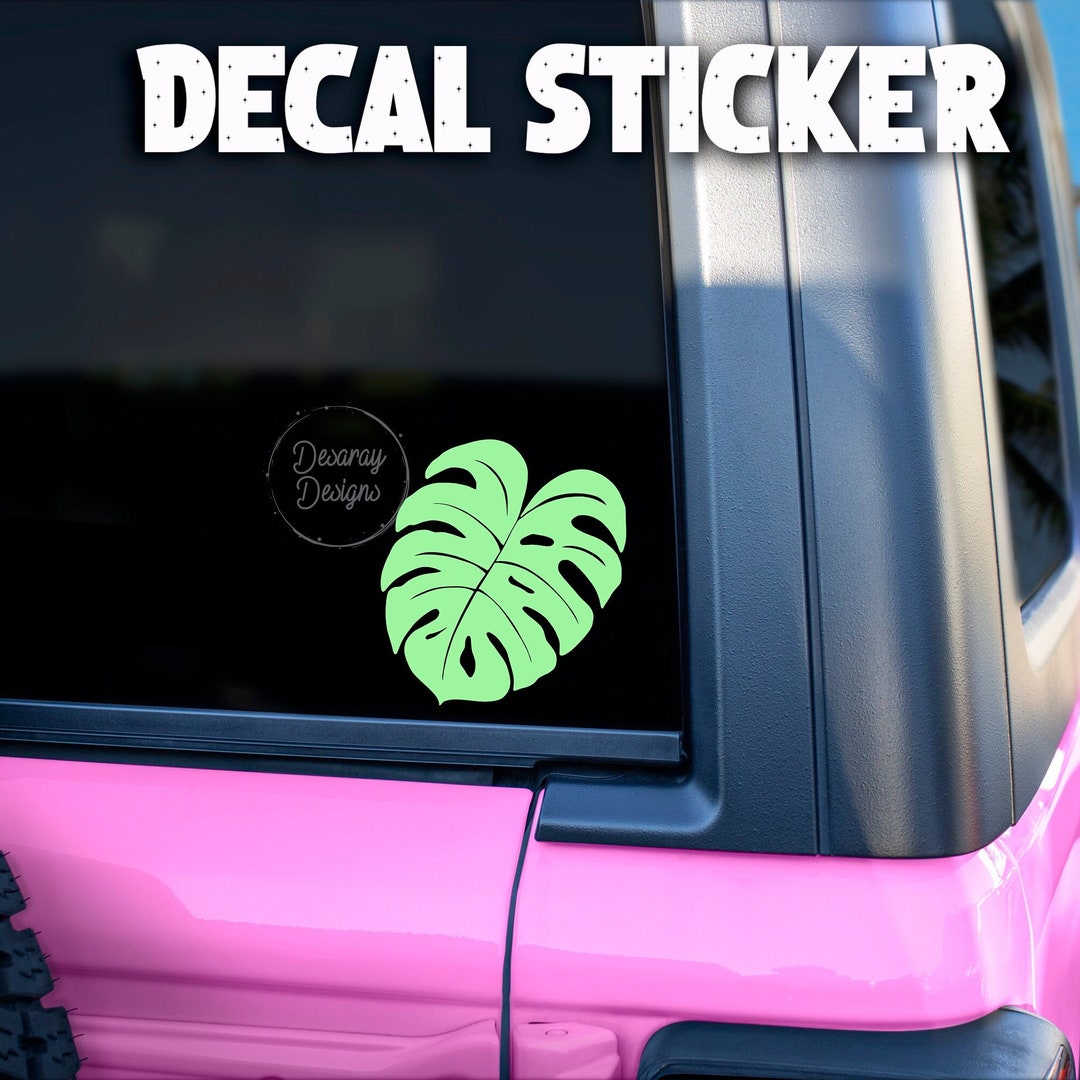 Monstera Leaf Vinyl Decal Sticker – Plant Car, Window Decor - Etsy