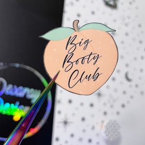 Adesivo Big Booty Club - Adesivi impermeabili - Adesivi per club - Adesivo Big Peach - Adesivo per bottiglia d&#39;acqua - Adesivi per pesca