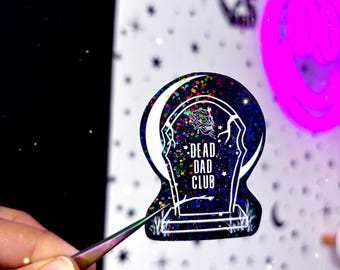 Dead dad club stickers - dead dad stickers - lunar stickers - dark humor sticker - water bottle sticker - celestial stickers
