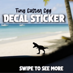Mini Trex decal stickers - easter egg car decal sticker - dinosaur decal sticker - window decal - decorative car accessory - raptor decal