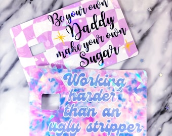 Make your own sugar Debit Credit card skins - debit card sticker - credit card stickers - card sticker - working harder debit sticker skin