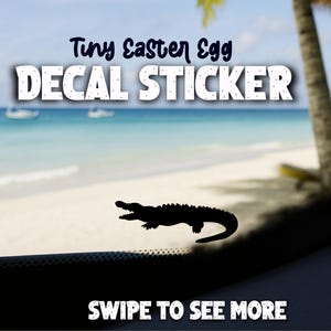 Tiny alligator decal stickers - easter egg car decal sticker - mini alligator decal sticker - window decal - decorative car accessory