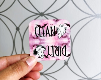 Imán para lavavajillas limpio y sucio - imán espeluznante - accesorios espeluznantes - imán fantasma - imán espeluznante para lavavajillas - imán limpio y sucio