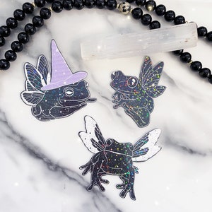 Autocollants grenouille - autocollants - autocollants imperméables - autocollants lunaires - autocollant sorcellerie - autocollant grenouille fée - autocollants célestes - jolies grenouilles