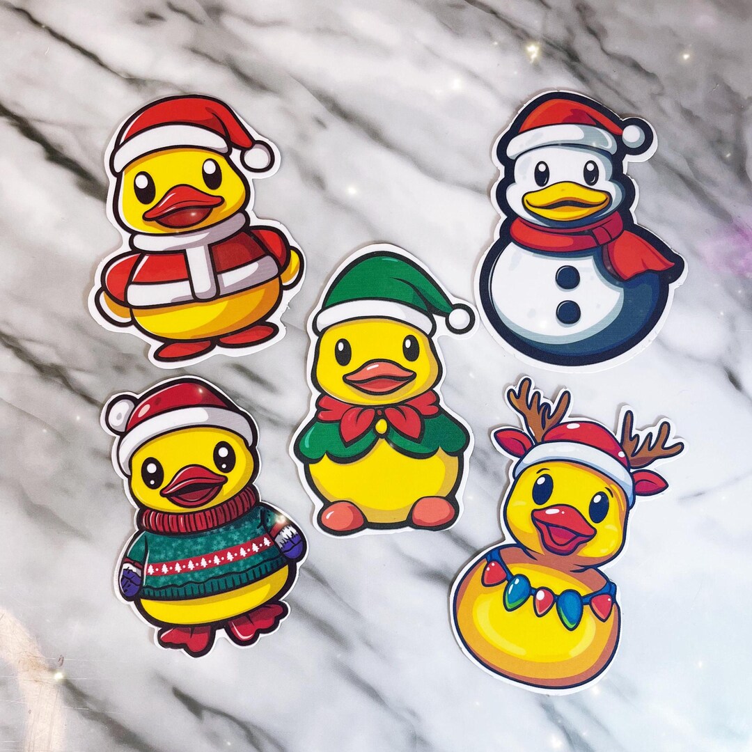 Rubber Duck Christmas Stickers - Stickers - Waterproof Stickers ...