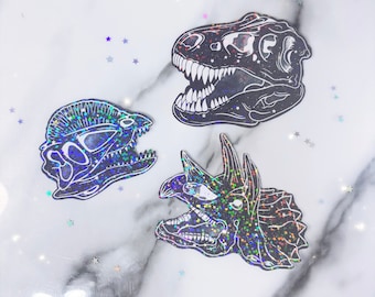 Pegatinas de calavera de dinosaurio - pegatinas - pegatinas lunares - pegatinas de dinosaurio - pegatinas para botellas de agua - pegatinas celestiales - pegatinas prehistóricas