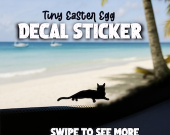 Mini cat decal stickers - easter egg car decal sticker - tiny cat decal sticker - car window decal - decorative car accessory