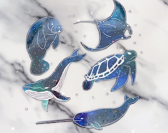 Naklejki oceaniczne - naklejki wodoodporne - naklejki wieloryby - naklejki manaty - naklejki na butelki z wodą - naklejki niebiańskie - naklejki ze stworzeniami morskimi