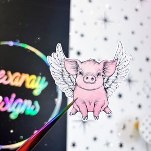 Mystic piggy sticker - pig stickers - piglet sticker - baby pig sticker - animal stickers - flying pig sticker - celestial stickers