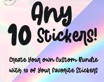 Any 10 stickers - waterproof stickers - spooky stickers - witchy sticker - favourite stickers - water bottle sticker - custom sticker bundle