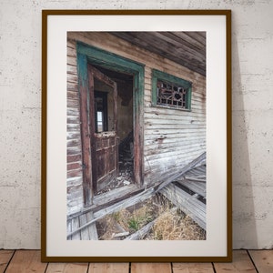 Abandoned House Photograph, Fine Art Print, Farmhouse Country Décor, Rustic Wall Art, Rural Backroad Prairie Photography, Canvas & Metal