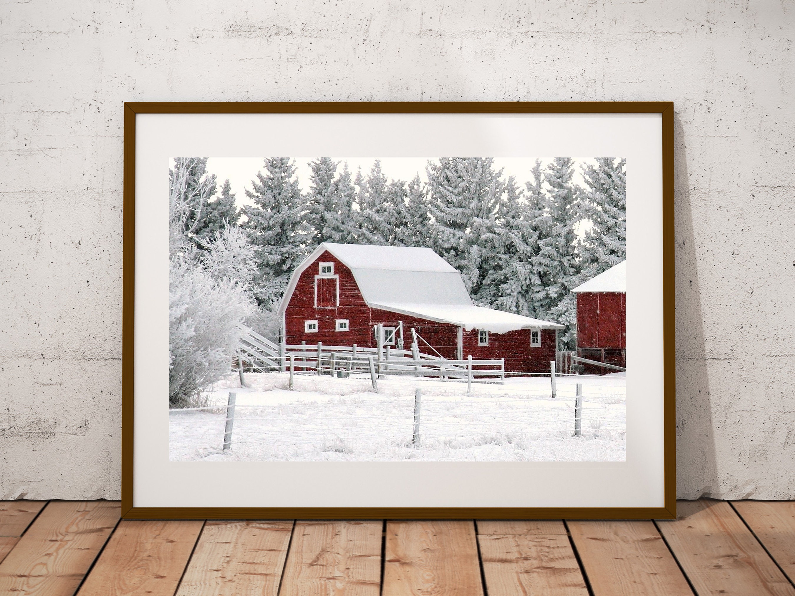 Red Barn in Snow Photograph, Fine Art Print, Farmhouse Country Décor ...