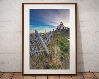 Lighthouse Photograph, East Coast Print, Cape Bonavista Newfoundland, Fine Art Print, Cottage Decor, Beach Art, Nautical Decor, Canvas/Metal