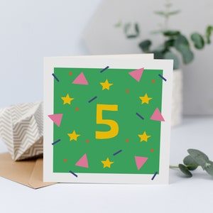 Carte pour 5 ans, cinquième anniversaire, carte d'anniversaire pour enfant de 5 ans, cinq ans, 5 ans, unisexe, 5e anniversaire garçon, 5e anniversaire fille, 5 ans