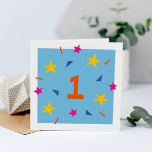 Biglietto di auguri per il primo compleanno, biglietto di auguri unisex, primo compleanno, biglietto di auguri per il primo compleanno del bambino