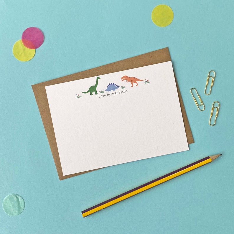 dinosaur note cards