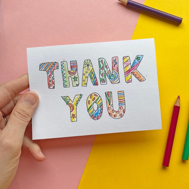Coloring Thank You Notes: Recycled Card Postcards, Party Favors (set of ...
