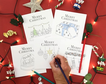 Colour in Christmas cards